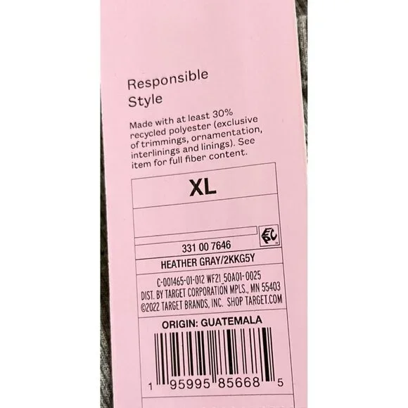 WIld Fable Womens XL Crop Top Gray Ribbed Form Fitting Short Sleeve Shirt - Picture 7 of 8